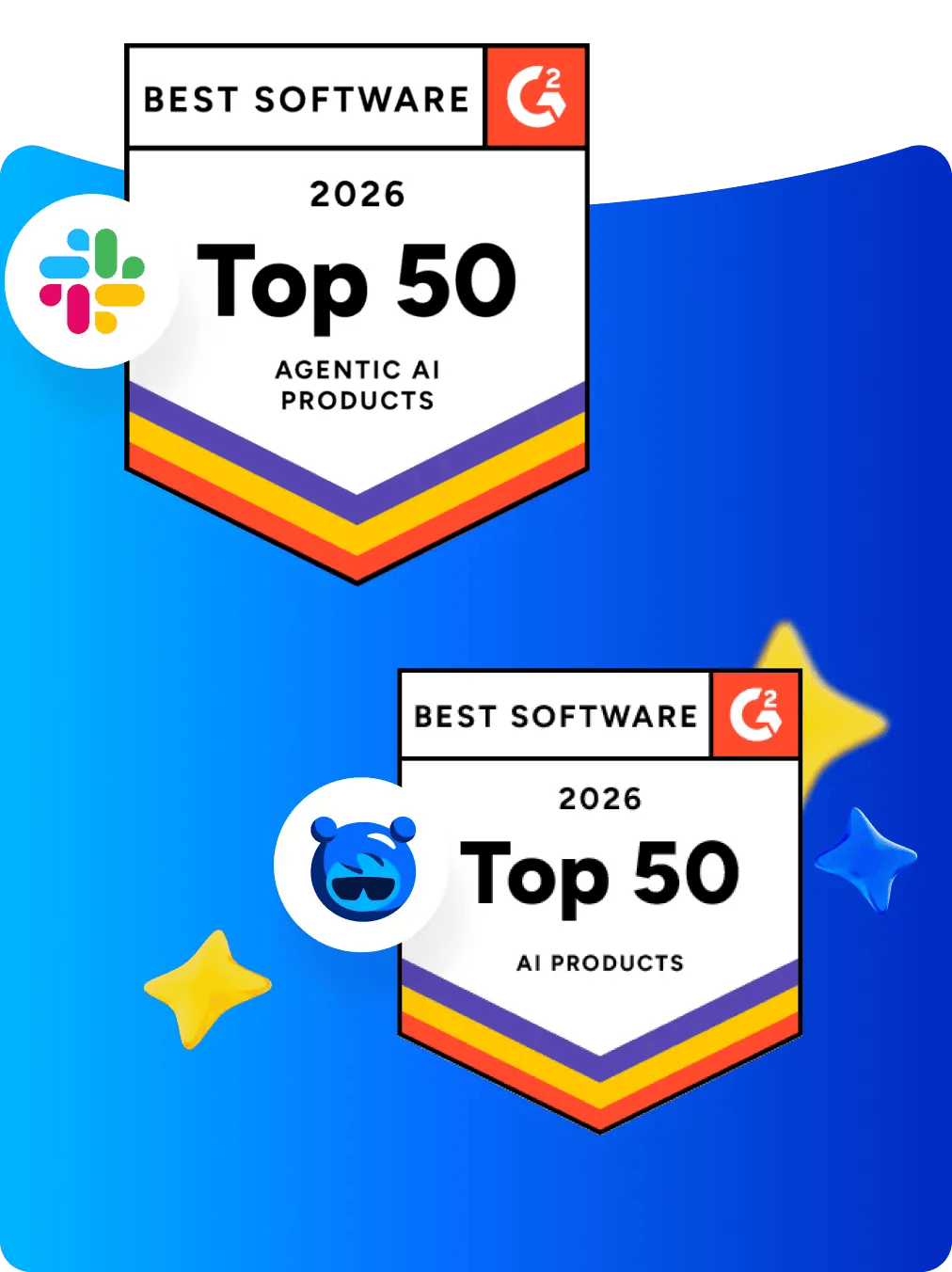 G2 #1 Agentic AI award badge