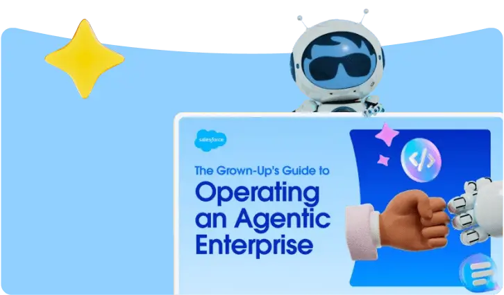 The cover of The Grown-Up’s Guide to Operating an Agentic Enterprise guide with Astro looking over it